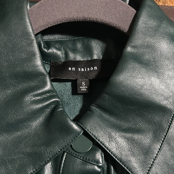 Holiday 🌲 Forest Hunter Green Faux Leather Dress - Picture 15 of 15